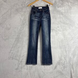 BKE Billie High Rise Slim Tailored Bootcut Jeans Dark Wash Blue 24 x‎ 29.5